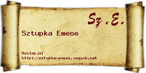 Sztupka Emese névjegykártya